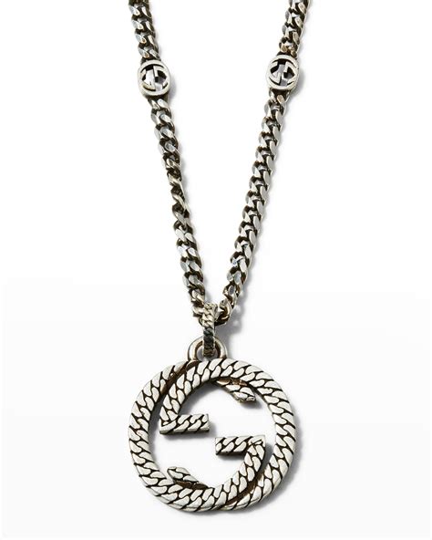 gucci chain mens silver|sterling silver Gucci necklaces.